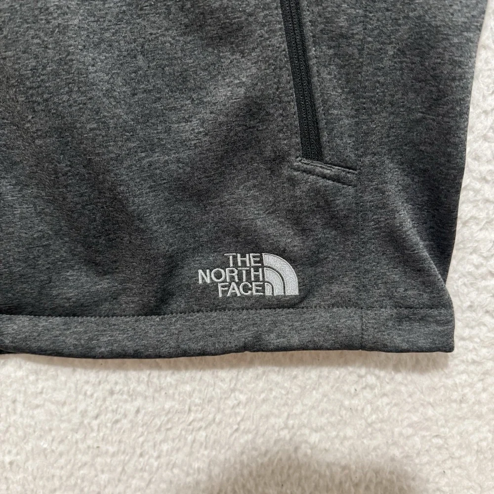 The North Face Mens Sz XL‎ Gray Puffer Vest Full Zip Pockets Corp Logo